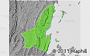 Political 3D Map of Muleba, desaturated