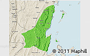 Political 3D Map of Muleba, shaded relief outside
