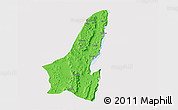 Political 3D Map of Muleba, single color outside