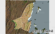 Satellite 3D Map of Muleba, darken