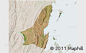 Satellite 3D Map of Muleba, lighten