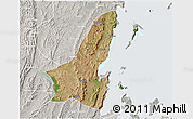 Satellite 3D Map of Muleba, lighten, semi-desaturated