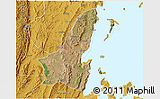 Satellite 3D Map of Muleba, physical outside