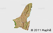 Satellite 3D Map of Muleba, single color outside