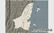 Shaded Relief 3D Map of Muleba, darken
