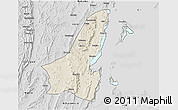Shaded Relief 3D Map of Muleba, desaturated