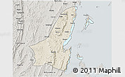 Shaded Relief 3D Map of Muleba, semi-desaturated