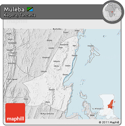 Silver Style 3D Map of Muleba