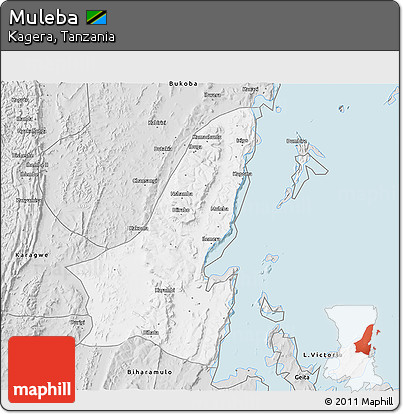 Silver Style 3D Map of Muleba