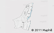 Silver Style 3D Map of Muleba, single color outside