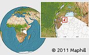 Satellite Location Map of Muleba, highlighted country
