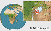 Satellite Location Map of Muleba, highlighted parent region