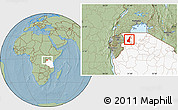 Savanna Style Location Map of Muleba, highlighted country, hill shading