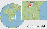 Savanna Style Location Map of Muleba, highlighted parent region, within the entire country