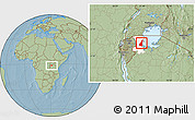 Savanna Style Location Map of Muleba, highlighted parent region, hill shading