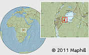 Savanna Style Location Map of Muleba, hill shading