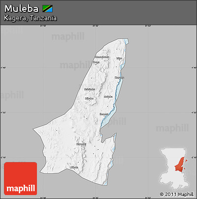 Gray Map of Muleba, single color outside