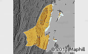 Physical Map of Muleba, darken, desaturated