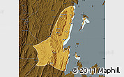 Physical Map of Muleba, darken