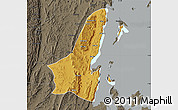 Physical Map of Muleba, darken, semi-desaturated