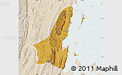 Physical Map of Muleba, lighten