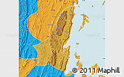Physical Map of Muleba, political outside