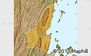Physical Map of Muleba, satellite outside
