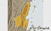 Physical Map of Muleba, semi-desaturated