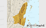 Physical Map of Muleba, shaded relief outside
