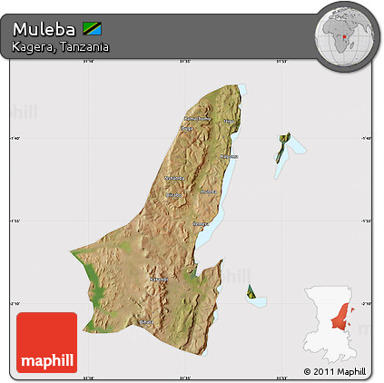 Satellite Map of Muleba, cropped outside