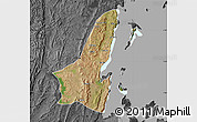 Satellite Map of Muleba, darken, desaturated
