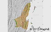 Satellite Map of Muleba, lighten, desaturated