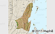 Satellite Map of Muleba, shaded relief outside