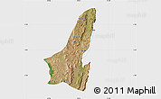 Satellite Map of Muleba, single color outside