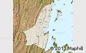 Shaded Relief Map of Muleba, satellite outside