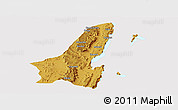 Physical Panoramic Map of Muleba, cropped outside
