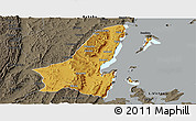 Physical Panoramic Map of Muleba, darken, semi-desaturated
