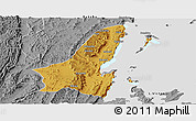 Physical Panoramic Map of Muleba, desaturated