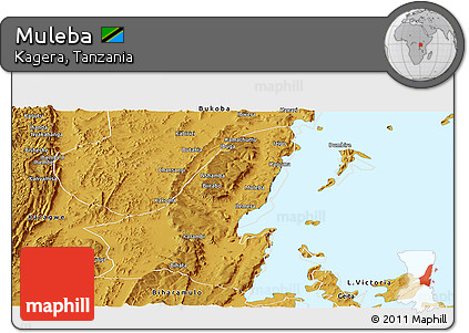 Physical Panoramic Map of Muleba