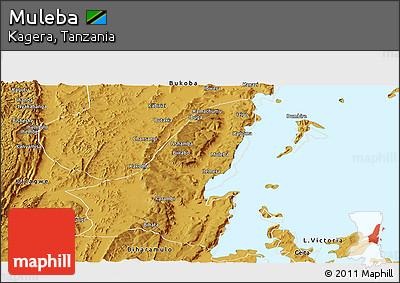 Physical Panoramic Map of Muleba