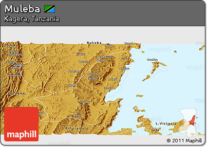 Physical Panoramic Map of Muleba
