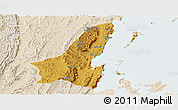 Physical Panoramic Map of Muleba, lighten