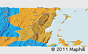 Physical Panoramic Map of Muleba, political outside