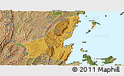 Physical Panoramic Map of Muleba, satellite outside