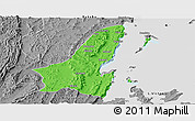 Political Panoramic Map of Muleba, desaturated