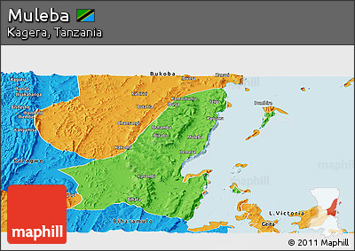 Political Panoramic Map of Muleba