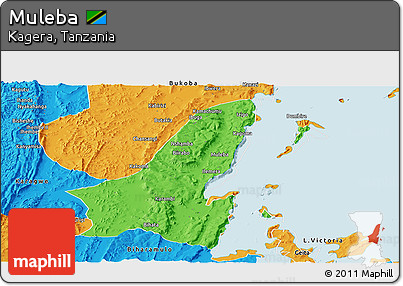 Political Panoramic Map of Muleba
