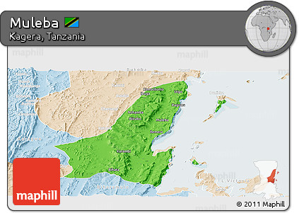 Political Panoramic Map of Muleba, lighten