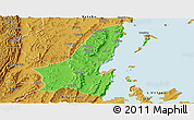 Political Panoramic Map of Muleba, physical outside
