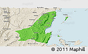 Political Panoramic Map of Muleba, shaded relief outside